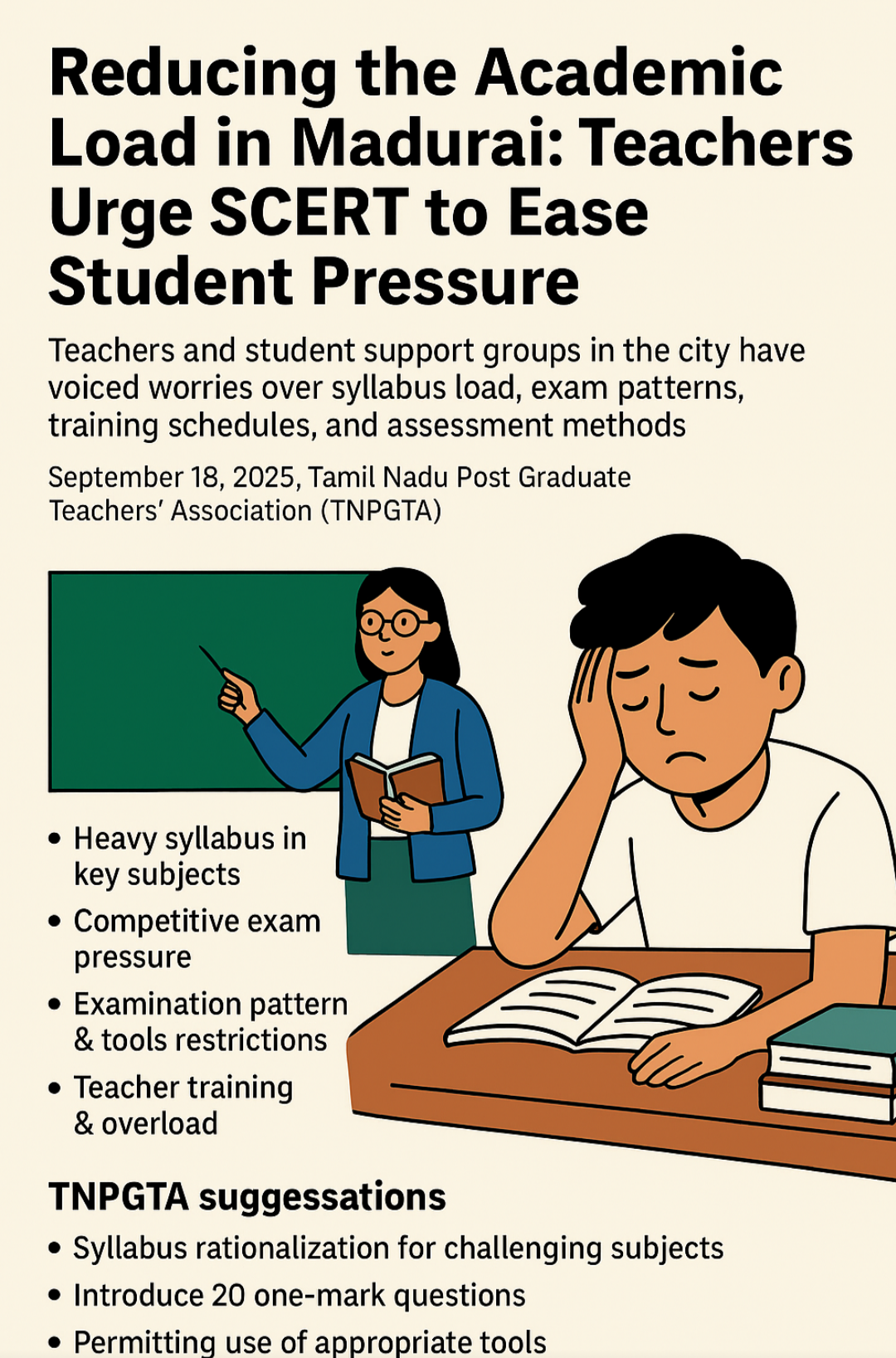 Reducing the Academic Load in Madurai: Teachers Urge SCERT to Ease Student Pressure
